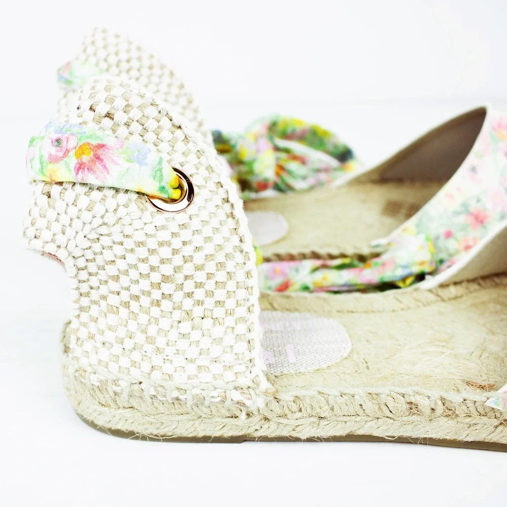 LoveShackFancy x Manebi Green Floral Ankle Wrap Straw Espadrilles - Picture 6 of 10